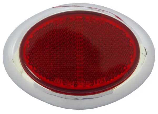 Oval Red 2-LED Marker & Clearance Light with Reflex Reflector & Chrome Bezel
