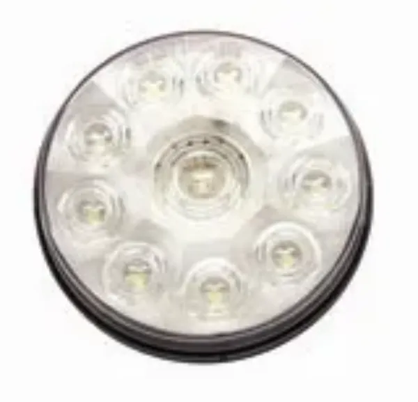 4" Round White LED Auxiliary Light – 10 Diode, Hardwired, Grommet Mount