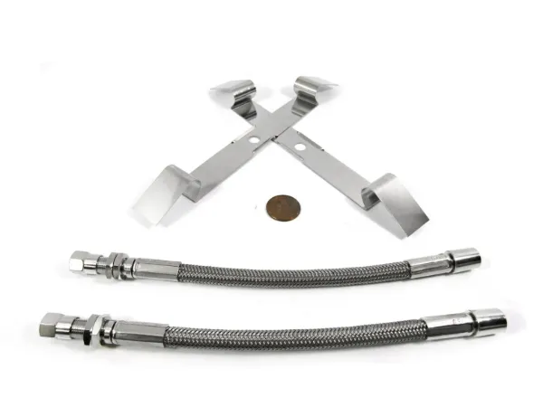 Universal 9" Stainless Steel Braided Valve Stem Extension Kit